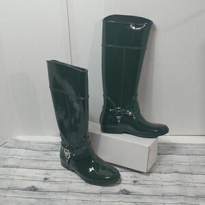 Michael Kors Knee High Green  Rain boots Womens size 6